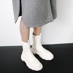 Zara low heeled lug sole ankle boots